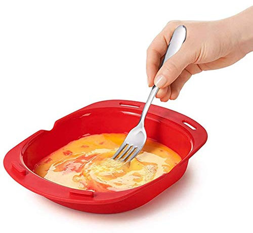 Plat de Cuisson au Micro-ondes pour Omelettes,Moule à Pancakes Réutilisable, anti-adhésif, pour œufs au plat, Omelette, Gaufre, Pâtisserie, Outils de Cuisine,Antiadhésive & Facile à Nettoyer.