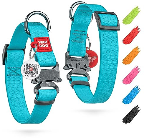 WAUDOG Halsband Hund Wasserfest Verstellbares Hundehalsband Große Hunde/Hundehalsband Mittelgroße Hunde Hundehalsband Kleine Hunde Halsbänder & Welpen Halsband/Metall Verschluss