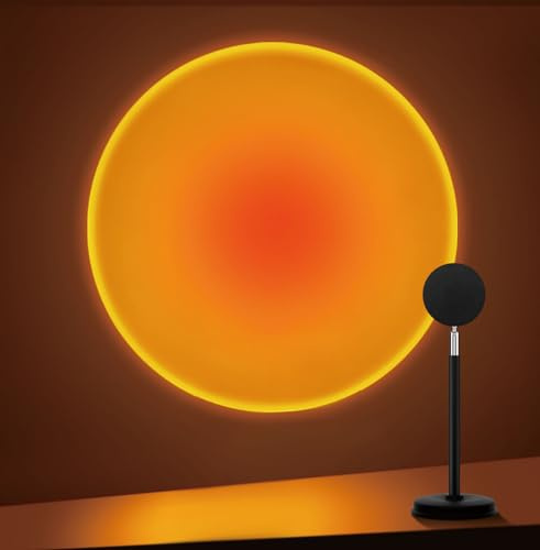 Tsrarey Sunset Lamp Projector,180 Degree Rotation Sun Projection Light Led Night Light Floor Lamp with USB Port,Sunset Lamps for Photography Party Bedroom Decor