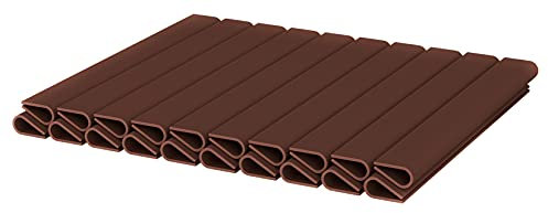 WDB - Befestigungsclips Klemmschienen für Sichtschutzstreifen - Sichtschutz/Windschutz für Garten und Zaun – Doppelstabmattenzaun - für Basic Line - 20 Stück - Braun - RAL 8011