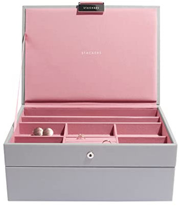 Stackers Grau & Rosa Klassisch Schmuckschatulle - 2