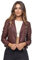 Tazzio Lederjacke Damen Echtleder Jacke im Biker Look mit coolen Zipper-Details & Reverskragen F507 (M, Bordo)