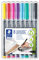 STAEDTLER permanenter Universalstift Lumocolor, wisch- und wasserfest, sekundenschnell trocken, F-Spitze - Linienbreite 0,6 mm, 8 Marker in brillanten Farben, 318 WP8-2
