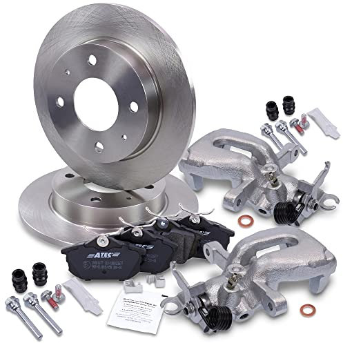 BESTPRICE BESTPRICE Bremsenset Hinterachse inkl. Bremsscheiben Ø 250 mm Voll + 2x Bremssattel und Bremsbeläge hinten, Kompatibel mit MITSUBISHI COLT VI (Z3_A, Z2_A), SMART FORFOUR (454)