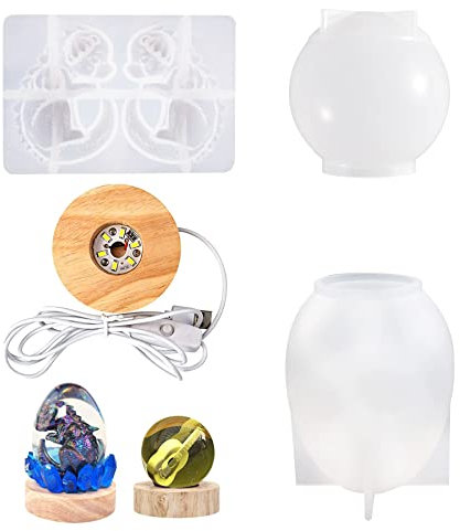 Yayatty 3D Drachenei Silikon Gießform Drachenei Gießform Resin Form Eier Silikon Form Schmuck Silikonform mit Lampensockel für DIY Harz Epoxidguss Handwerk, Heimdekoration, Geschenk