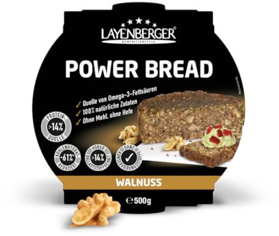 Layenberger Prower Bread Walnuss, Eiweiß- und Ballaststoffquelle, ohne Konservierungsmittel, ohne Hefe, ohne Mehl, mit 14g Protein pro 100g, (1 x 500g)