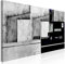decomonkey Bilder Abstrakt 120x40 cm 1 Teilig Leinwandbilder Bild auf Leinwand Vlies Wandbild Kunstdruck Wanddeko Wand Wohnzimmer Wanddekoration Deko Modern Stein Beton Loft grau schwarz