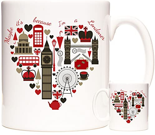 London Gift Mug, Maybe It's Because I'm A Londoner. Ceramic London Patriotic English Tea/Coffee Mug London Gift.