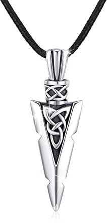 MEDWISE Pfeil Kette 925 Sterling Silber Keltische Kette Herren Anhänger Pfeilspitze Halskette Keltische Schmuck für Herren Sohn Damen Teenager Geschenke