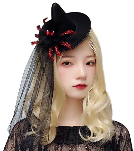 Fascinator Blumen Mesh Hut Braut Kopfbedeckung Hochzeit Clip Party Accessoire Karneval Haarreif Haarklammer Cocktail Tea Kopfschmuck Haarschmuck Elegante Stirnband für Damen Mädchen (Schwarz B)