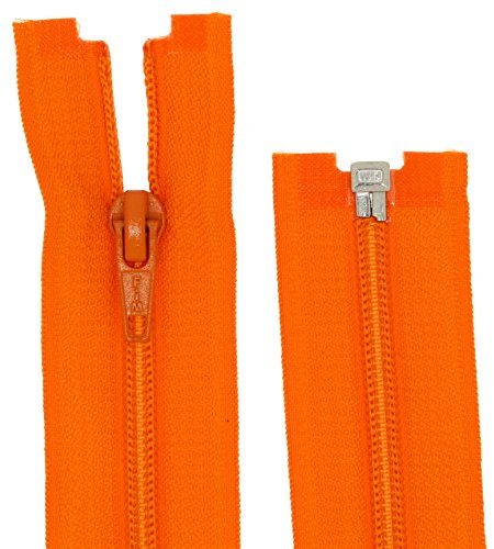 Cerniera lampo in plastica a spirale, 5 mm, divisibile (60 cm, arancione)
