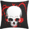 Flanell-Wurfkissen, menschlicher Totenkopf im Blut, Kissenbezug, doppelseitiger Plüsch-Kissenbezug, 45 x 45 cm, für Sofa, Couch, Bett, Dekorieren von Kissenbezügen