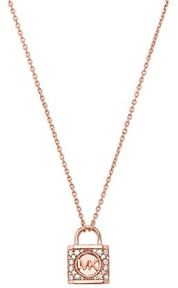 Michael Kors - Damen-Halskette Premium Kors MK aus roségoldfarbenem Sterlingsilber mit Anhänger, MKC1629AN791