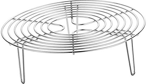 predolo Grille de Cuisson Ronde Durable H 7cm Grille Vapeur Grille Grille Grille Outil en Acier Inoxydable Pratique pour Cuisine Four Restaurant et Maison Pot, 8.66 Pouces