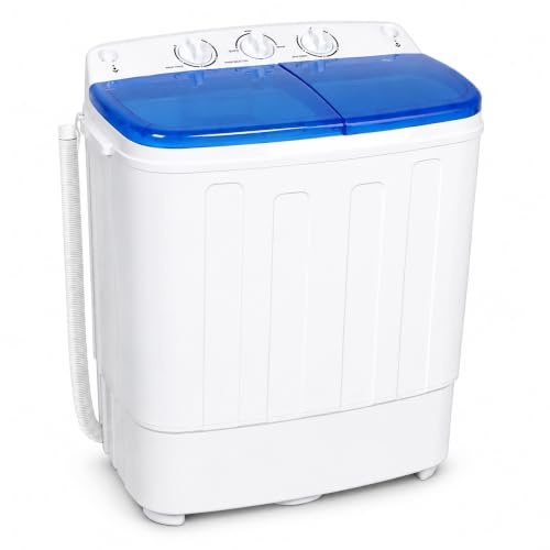 Pataku Lavadora portátil, mini lavadora compacta de doble tina, combo de lavadora y secadora de 17.6 libras con función de remojo, semiautomática para apartamentos, dormitorios, caravanas, camping
