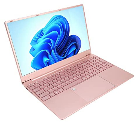Zudoo Computer Portatile, Laptop Portatile 16 GB RAM 128 G ROM Processore Quad-core Professionale da 15,6 Pollici in Oro Rosa per Viaggi a Casa (16+128G Spina UE)