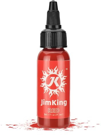 JimKing 30ml tätowierungen, tattoos, alltätowierung mit schwarzen farbstoffen, farben mit schwarzen pigmenten, tinte mit bleistift und tätowierung (rot)