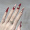 fdsmall Weihnachten Falsche Nägel lang 24 Pcs Presse auf Nägel Weihnachten Falsche Nägel Lange Presse auf Nägel Künstliche volle Abdeckung Nagelspitzen Stick auf Nägeln für Weihnachten Nail Art (07)