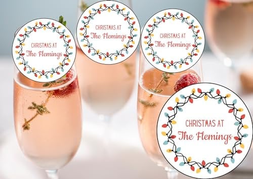 20 x 4.5cm edible Christmas champagne prosecco flute drink toppers uncut personalised 3