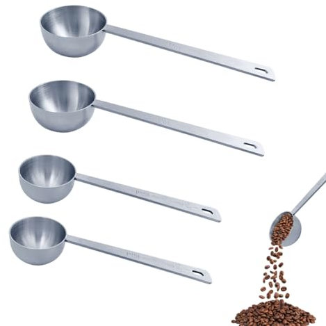 4 Pcs Coffee Scoop Stainless,Coffee Scoop Set 1 Tablespoon (15ML) & 2 Tablespoon (30ML), Stainless Steel Coffee Measuring Spoon