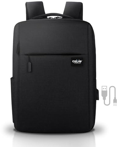 Sac à dos pour ordinateur portable de 15,6 pouces, idéal pour le travail et le voyage, avec prise USB, tissu imperméable - parfait comme cadeau homme et femme, PC Laptop jusqua 15,6''