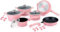 ClaShop Set di pentole Royalty Line in pietra, effetto marmo, da 14 pezzi, di colore rosa