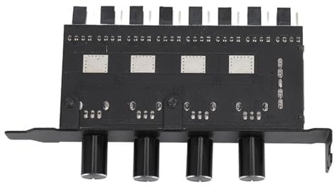 4 Knob Cooling Fan Speed Controller, 12V 4PIN 3PIN 8 Channels Fan Hub with Knob Adjustment for PC Computer Water Cooling Systems, Interface
