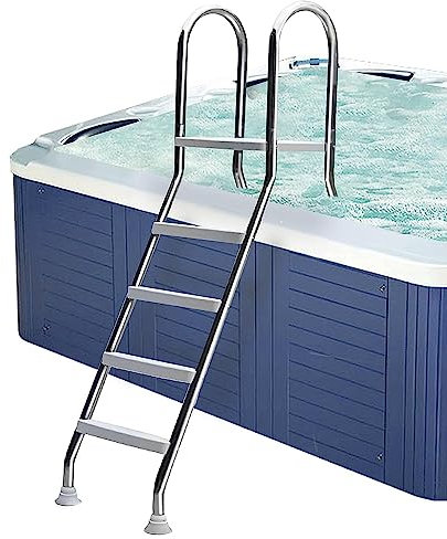 52 Inch Swimming Pool Ladder, Heavy Duty Above Ground Pool Ladder, Stainless Steel Pool Stairs with Non-Slip Pedals, for Travel, Backyard Pool, Home