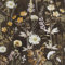 Abyssaly Selbstklebende Tapete Blumen, Schwarz Klebefolie Möbel Blätter, Möbelfolie Selbstklebende Folie Muster Wasserdicht Dekofolie für Möbel Wände Küche 44cmX1000cm