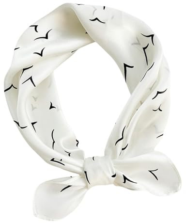 WMYQL Seidentuch Weißer Twill Seidenschal Kleiner Quadratischer Schal Für Frauen Frühling Und Herbst Dünner Schal Und Schal Vielseitig-weiß