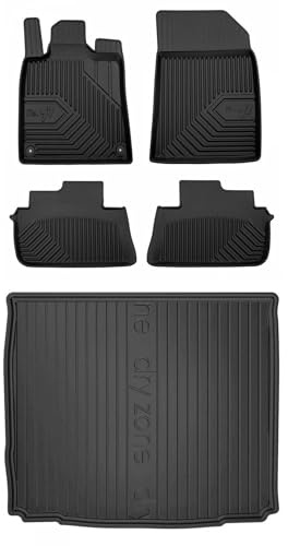 MOTOS Set de alfombrillas de goma y alfombrillas de maletero para Peugeot 407 2004-2011 Mejora la comodidad de tus viajes con la alfombrilla antideslizante para coche NO.77- alfombrillas para todo tip