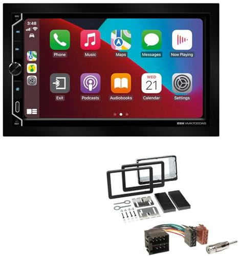 ESX VMX700DAB 2-DIN Autoradio kompatibel mit Wireless Apple CarPlay Android Auto Bluetooth DAB+ passend für Alfa Romeo 159 2005-2011 mit OEM Navi