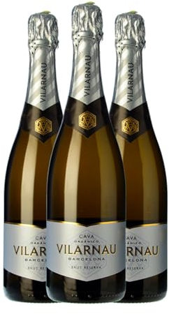 Vilarnau Brut Cava Reserve 75 cl Weißer Sekt (Karton mit 3 Flaschen von 75 cl)