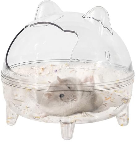 UOCAI Bain de sable pour hamster - Salle de bain - En acrylique transparent - Pour hamster - Baignoire - Toilettes pour hamster - Sable de salle de bain - Bac à sable