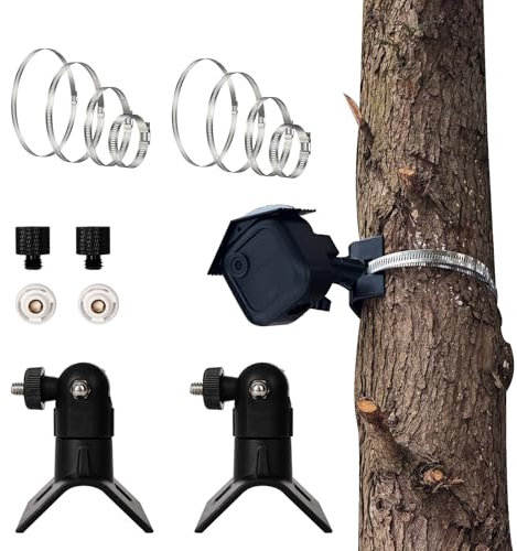 Hossom Flessibile Supporto per Blink Outdoor Telecamer, 2 Pezzi Supporto Sorveglianza Universale Staffa Montaggio 1/4'' Giunto con 3/8'' Adattatore Regolabile Compatibile con Blink Arlo Ring ecc