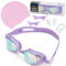 CYFIE Lunettes de natation anti-buée unisexes pour adultes, avec protection UV, étanches, pont de nez auto-ajustable, joints en silicone, idéales pour les piscines de vacances, les plages (Pourpre)