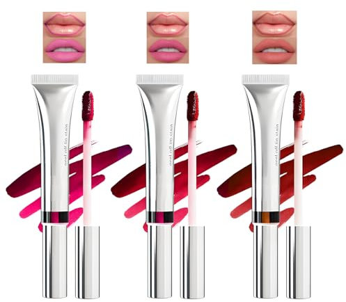 3PCS Peel Off Lip Stain Set, Matte Lipstick & Lip Liner, Waterproof Long Lasting Peel Off Lip Gloss, Precision Lip Liner for a Bold Look and Smooth Finish(SetA:Orange Red, Dusty Rose, Light Pink)