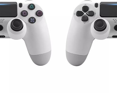 Revinta Wireless Controller für PS4, Kompatibel mit PS4 Slim Pro und PC, Gamepad in Schwarz, Weiß und Rot (Weiß)