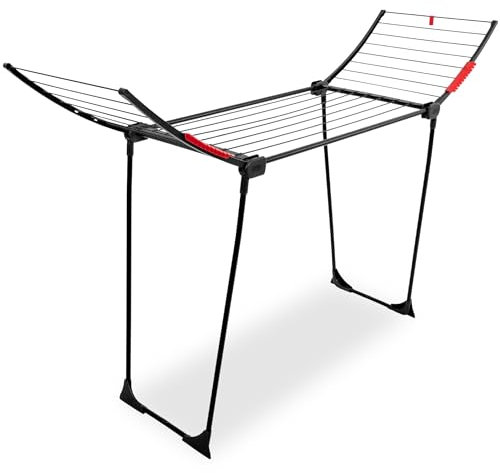 SPRINGOS - Tendedero plegable para balcón (11,65 m de superficie de secado para ropa y prendas de lavado)