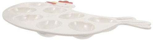 Mikinona bandeja de huevos de pascua largo plato de huevo relleno platos para catering plato de catering de huevos Cubrir pequeño bandeja de Pascua bandeja para servir huevos cerámica