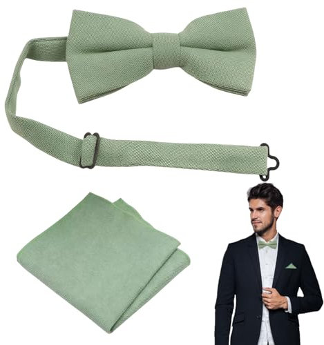 Pluvyze 1 nœud papillon vert pour homme et 1 pochette de poche - Vert menthe