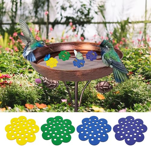 LUMOOM 4 Stück Schwimmende Bieneninsel, Vielseitige Insektentränke und Bienentränke, Schmetterlings-Tränke als Nützliche Bee Watering Station für Balkon & Terrasse