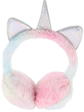 AKOOSY Kinder Winter Ohrenschützer Einhorn Plüsch Warm Wiederverwendbare Ohrabdeckung Mit Glitzer in Blau Komfortabler Ohrenwärmer Für Outdoor Aktivitäten Und Kalte Tage