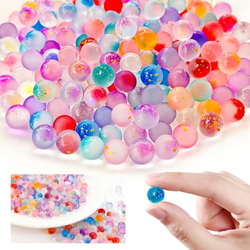Parastar Lote de 200 canicas de cristal multicolores de 10 mm para niños, con caja, reutilizables, para juegos de canicas, proyectos de bricolaje, decoración del hogar (10 colores)
