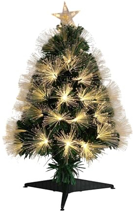 Well Home Weihnachtsbaum aus Glasfaser mit 90 warmweißen LEDs mit Stern, 47 x 47 x 90 cm