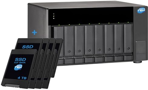 SIMPLETEK - 8-Bay JBOD USB-C NAS Storage System with 8 Slots 3.5/2.5 SATA, with 8x 4TB SSD (32TB) Pre-installed