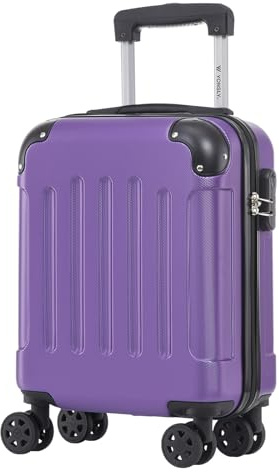 YONSLY Trolley Koffer Suitcase, Reisekoffer, Rollkoffer Handgepäck, Hartschalenreisekoffer mit 4 Rollen 360°, Zahlenschloss, Weicher Gummigriff für Reisen, Camping (S, Lila)