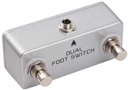 QANYEGN Footswitch, Dual Channel Amp Footswitch, Aluminum Alloy 2 Way Pedal Foot Switch Controller for Amplifiers Effects Pedals Drum Machines