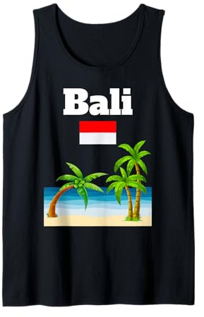 Bali Souvenir Indonesien Reise Strand Liebhaber Indonesische Flagge Tank Top