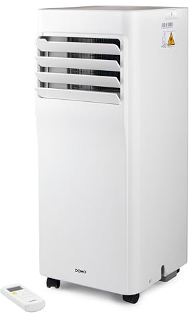DOMO DO10162 Mobile Klimaanlage - 7000 BTU - 4-in-1 mit Kühlung, Ventilator, Entfeuchter & Ionisator - für Räume bis 20 m² - Timer - Fernbedienung - Touch-Display